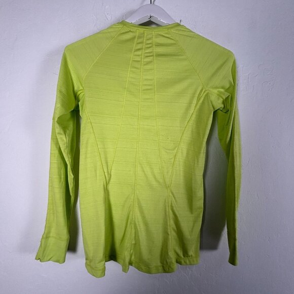 Athleta Womens Neon Yellow Quarter Zip Pullover Performance Top Small Stretch - Picture 2 of 8